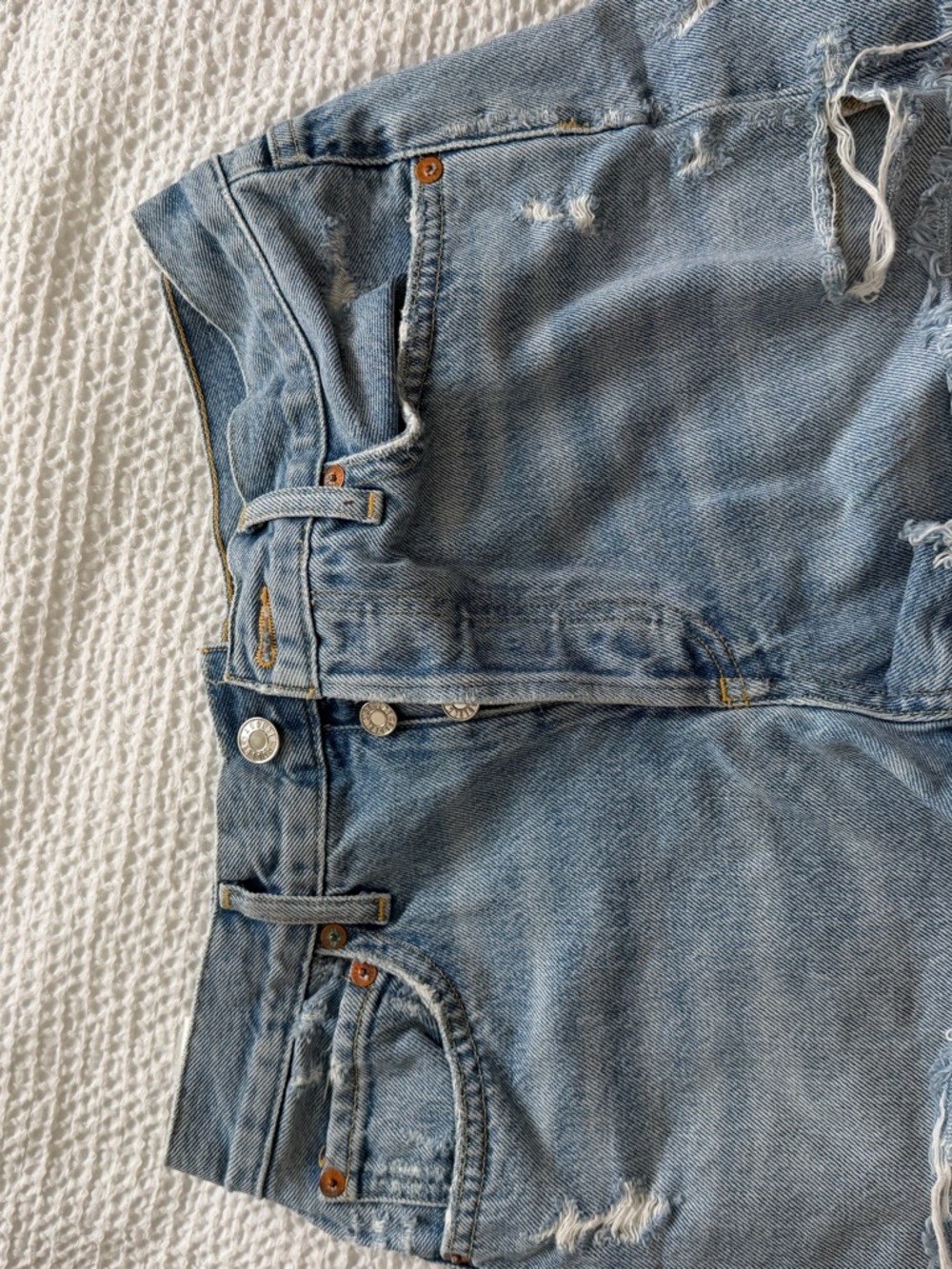 Agolde Light Blue Distressed High-Rise Jeans